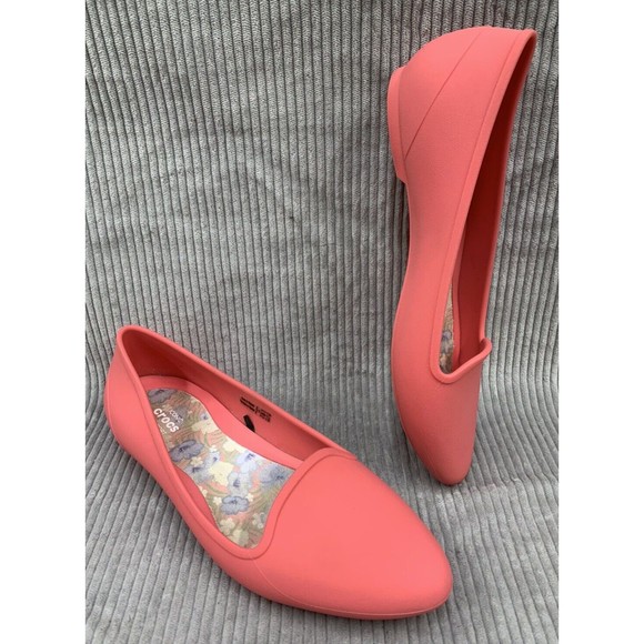 Crocs Shoes - Crocs Eve Ballet Iconic Comfort Pointed Toe Flats Women's 6 Coral Pink  Shoes